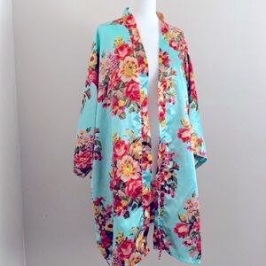 American cuteness satin floral mini robe